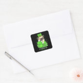 St Patricks Dag Puppy Pug Vierkante Sticker (Envelop)