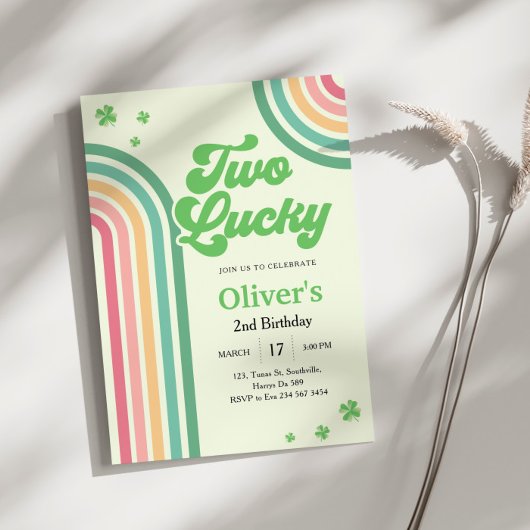 St Patricks dag regenboog twee gelukkige tweede ve Kaart