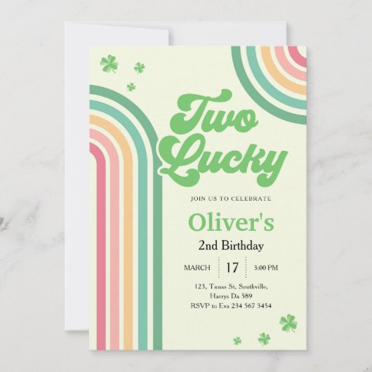 St Patricks dag regenboog twee gelukkige tweede ve Kaart (Voorkant)