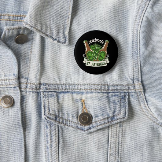 St. Patrick's Dag Ronde Button 5,7 Cm (In situ)
