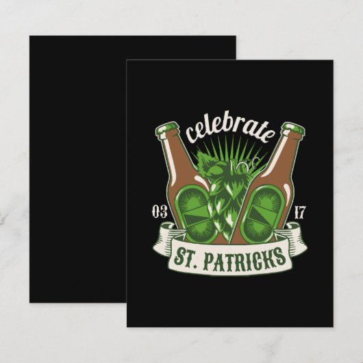 St. Patrick's dag RSVP Kaartje (Voorkant / Achterkant)