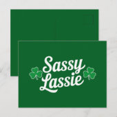 St. Patrick's Dag Sassy Lassie Grappige Ierse Briefkaart (Voorkant / Achterkant)