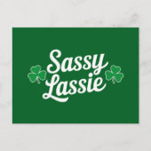 St. Patrick's Dag Sassy Lassie Grappige Ierse Briefkaart (Voorkant)