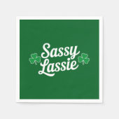 St. Patrick's Dag Sassy Lassie Grappige Ierse Servet (Voorkant)
