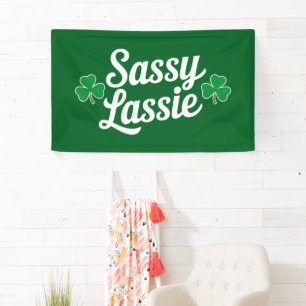 St. Patrick's Dag Sassy Lassie Grappige Ierse Spandoek