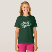 St. Patrick's Dag Sassy Lassie Grappige Ierse T-shirt (Voorkant volledig)