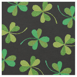 St. Patricks Dag Schattig Klaverpatroon Groen Zwar Stof