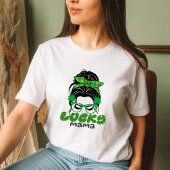 St Patricks dag Schattige mama's gezicht Retro Luc T-shirt