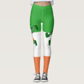 St Patricks dag schedel op Ierse vlag Leggings (Voorkant)