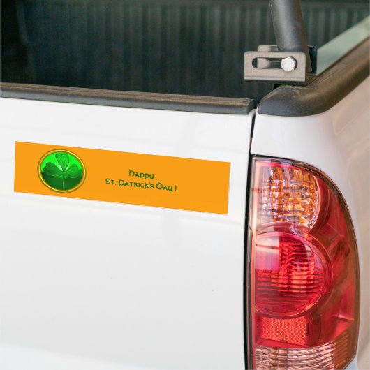 ST. PATRICK'S DAG SHAMROCK Green Gold Bumpersticker (Op Truck)