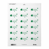 ST. PATRICK'S DAG-/Shamrock-labels Etiket (Full Sheet)