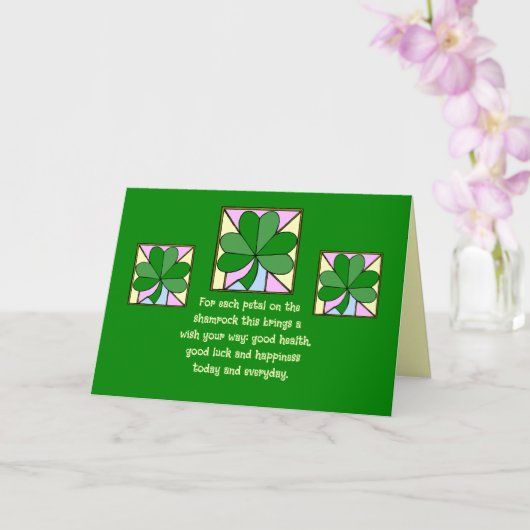 ST.PATRICK'S DAG/SHAMROCKS EN IRISH BLESSING KAART (Orchidee)