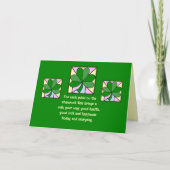 ST.PATRICK'S DAG/SHAMROCKS EN IRISH BLESSING KAART (Voorkant)