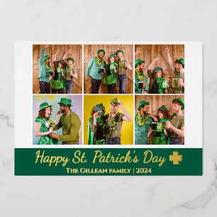 St patricks dag Shamrocks familie foto Collage Folie Feestdagenkaart