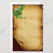 ST. PATRICK'S DAG/Shamrocks op bruin perkament Briefpapier (Voorkant / Achterkant)