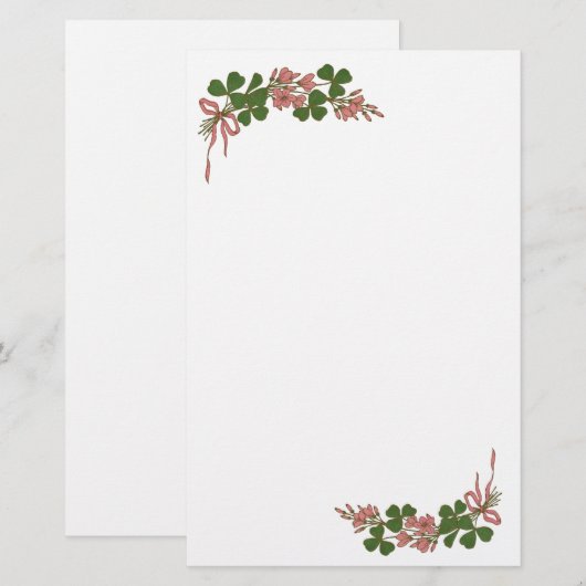 ST. PATRICK'S DAG/Shamrocks, wit Briefpapier (Voorkant / Achterkant)