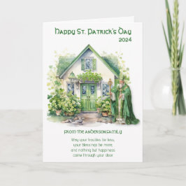 St. Patricks Dag Shamrocks Zegen en Gebed Kaart