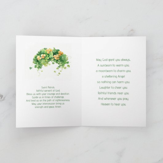 St. Patricks Dag Shamrocks Zegen en Gebed Kaart (Binnen)