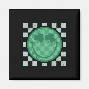 St. Patrick's Dag Smile Shamrock Gezicht Retro Gro Magneet