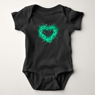 St. Patrick's dag spuitbus glinsterend hart Romper