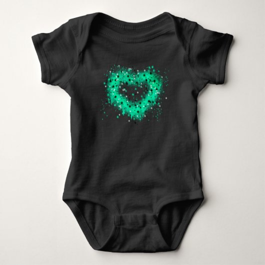 St. Patrick's dag | spuitbus glinsterend hart Romper (Voorkant)