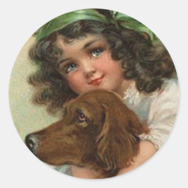 St. Patrick's dag sticker met Iers glas en hond