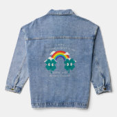 St Patricks Dag Vier Leaf C Angst Mental Awarene Denim Jacket (Achterkant)