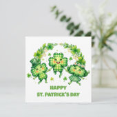 St. Patrick's Dag Vieren Feestdagenkaart (Staand voorkant)