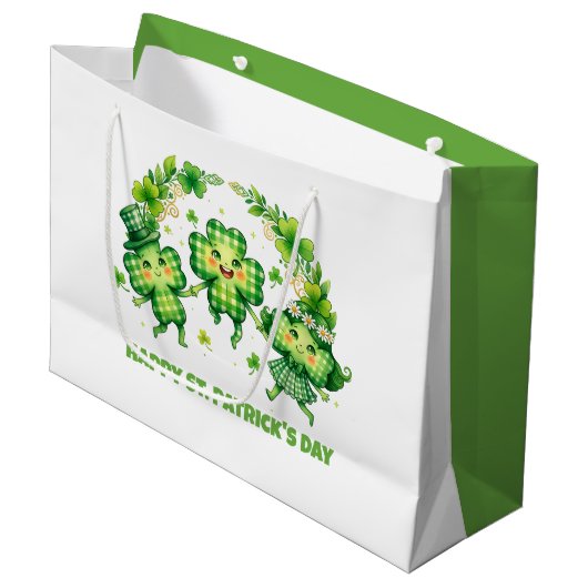 St. Patrick's Dag Vieren Groot Cadeauzakje (Voorkant Gekanteld)