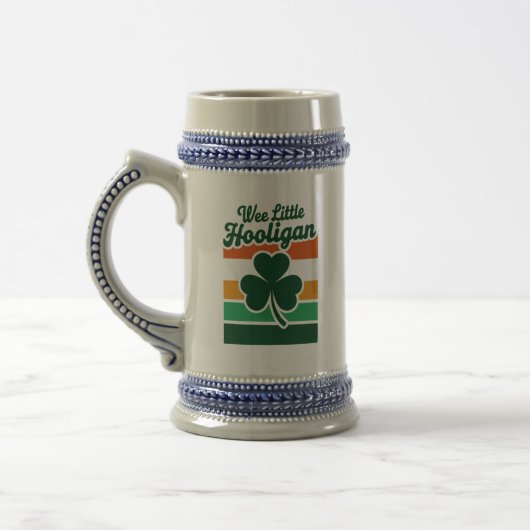 St Patricks Dag Wee Little Hooligan Grappig Bierpul (Links)