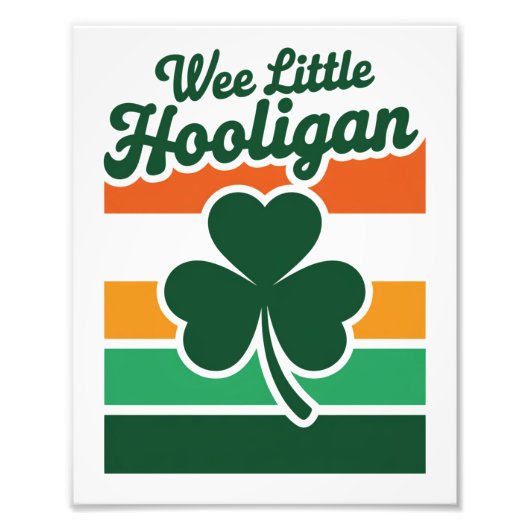 St Patricks Dag Wee Little Hooligan Grappig  Foto Afdruk (Voorkant)