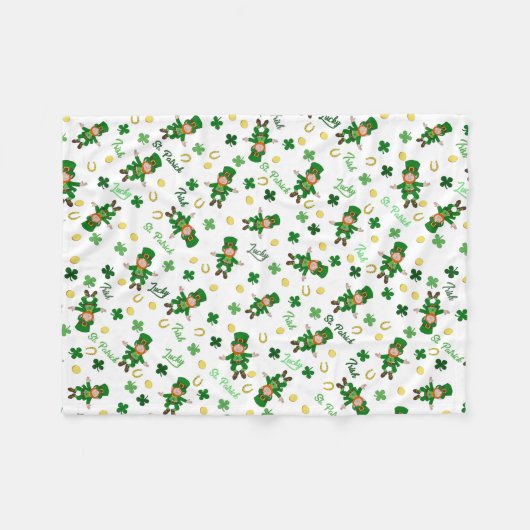 St Patricks dagpatroon Fleece Deken (Voorkant (Horizontaal))