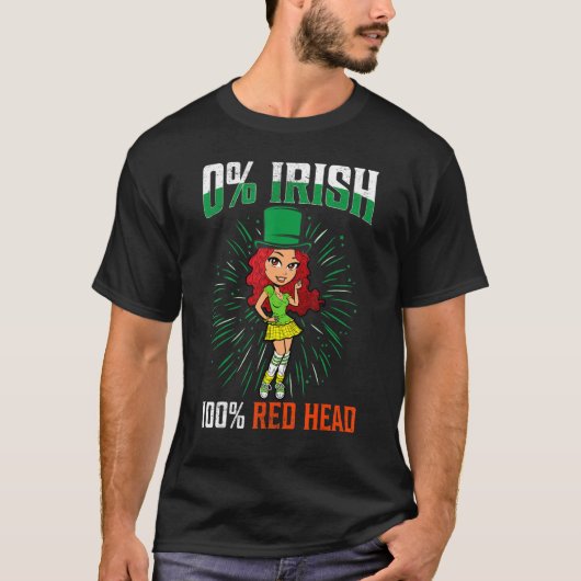 St Patrick's Day 0 Irish 100 Red Heart 1 T-shirt (Voorkant)