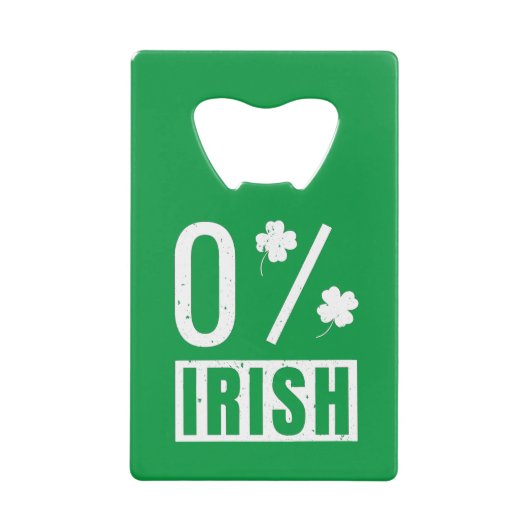 St Patrick's Day 0% Irish Four Leaf Clover Creditkaart Flessenopener (Voorkant)