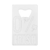 St Patrick's Day 0% Irish Four Leaf Clover Creditkaart Flessenopener (Achterkant)
