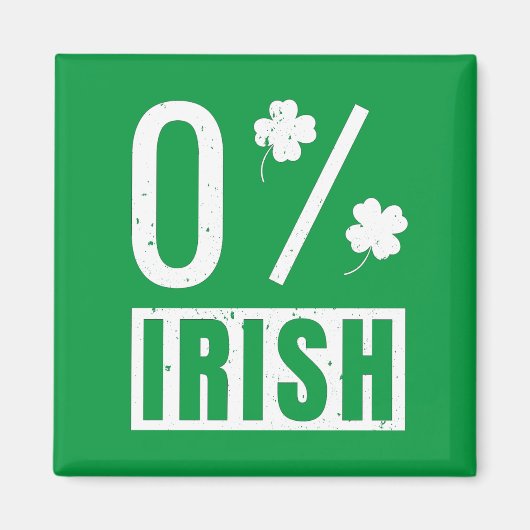 St Patrick's Day 0% Irish Four Leaf Clover Magneet (Voorkant)