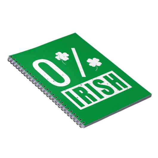 St Patrick's Day 0% Irish Four Leaf Clover Notitieboek (Rechterzijde)