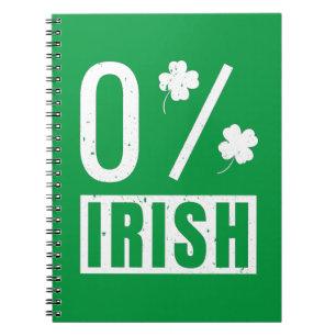 St Patrick's Day 0% Irish Four Leaf Clover Notitieboek