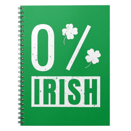 St Patrick's Day 0% Irish Four Leaf Clover Notitieboek (Voorkant)