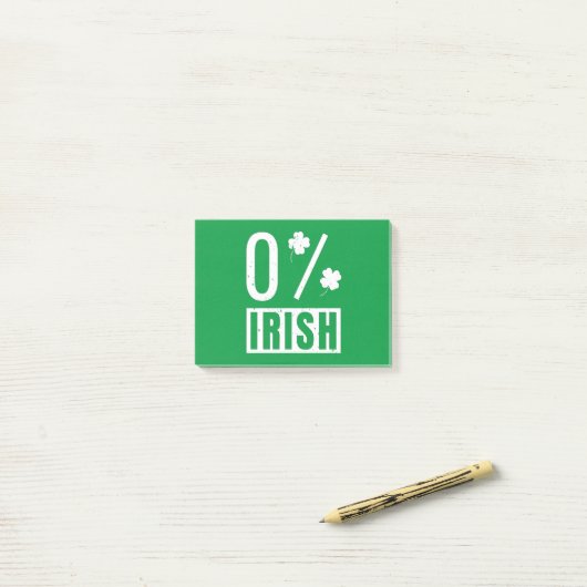 St Patrick's Day 0% Irish Four Leaf Clover Post-it® Notes (Op bureau)