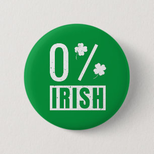 St Patrick's Day 0% Irish Four Leaf Clover Ronde Button 5,7 Cm