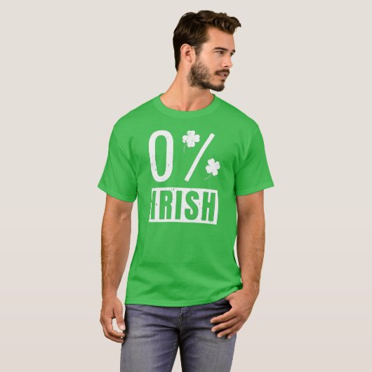 St Patrick's Day 0% Irish Four Leaf Clover T-shirt (Voorkant volledig)