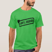 St. Patrick's Day 100% Irish Shamrock Green M T T-shirt (Voorkant)