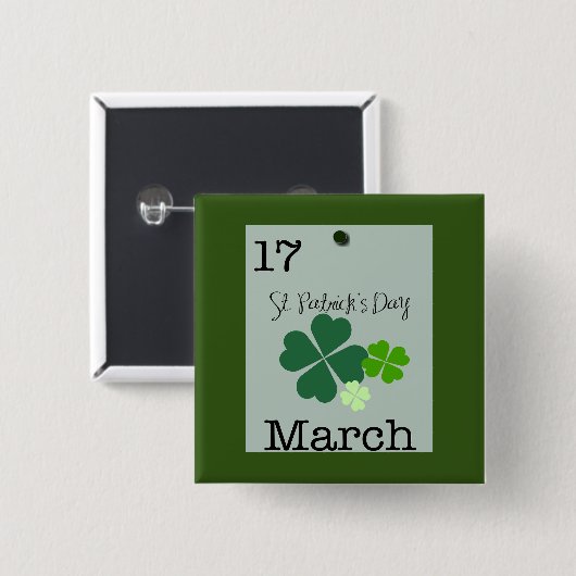 St Patrick's Day 17 maart 2023 Vierkante Button 5,1 Cm (Voorkant /achterkant)