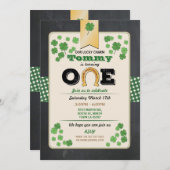 St Patricks Day 1e verjaardag van de uitnodiging v (Voorkant / Achterkant)