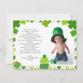 St. Patrick's Day 1st Birthday Clover Aangepaste f Bedankkaart (Achterkant)