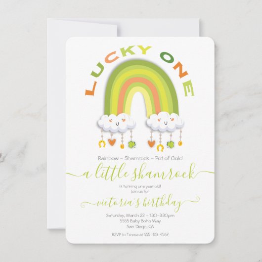 St. Patrick's Day 1st Birthday Lucky One Kaart (Voorkant)