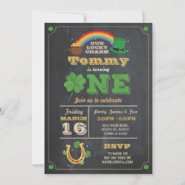 St. Patricks Day 1st Birthday Party Nodig er een u Kaart