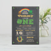 St. Patricks Day 1st Birthday Party Nodig er een u Kaart (Staand voorkant)