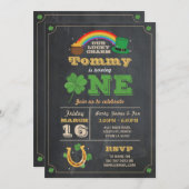 St. Patricks Day 1st Birthday Party Nodig er een u Kaart (Voorkant / Achterkant)